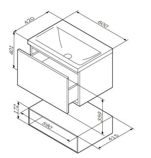 Am.pm Gem M90FHX06021WG тумба под раковину 60 см белый